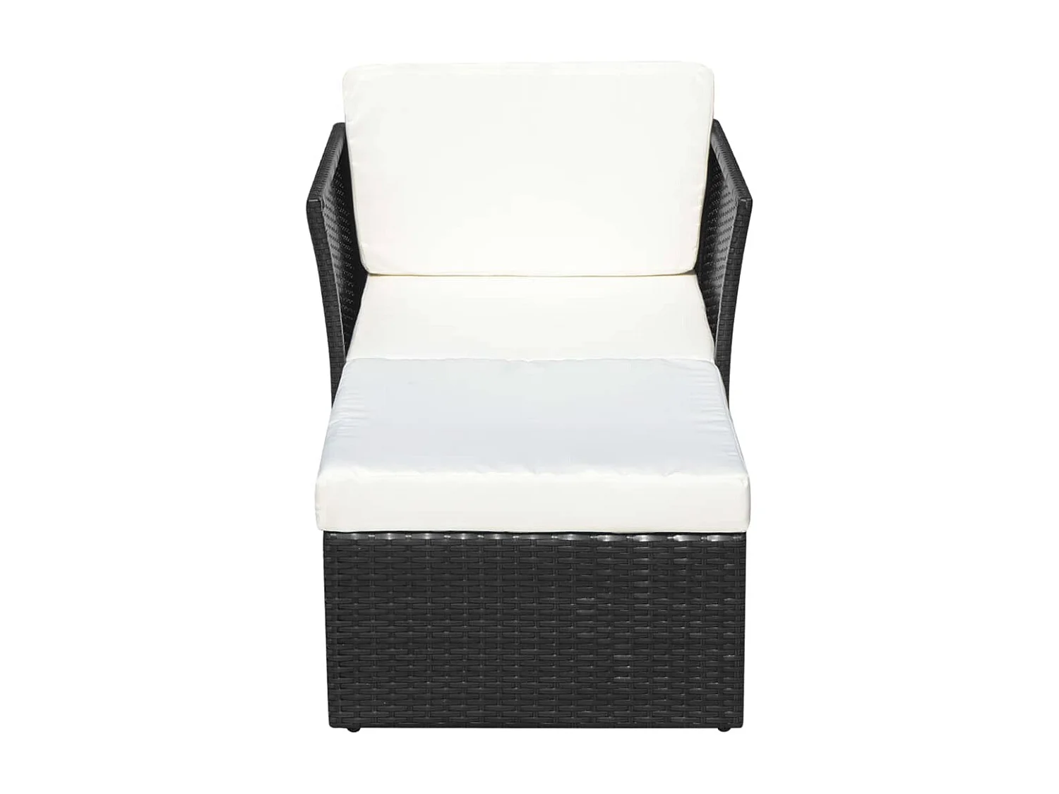 Chaise de jardin avec tabouret Noir Résine tressée