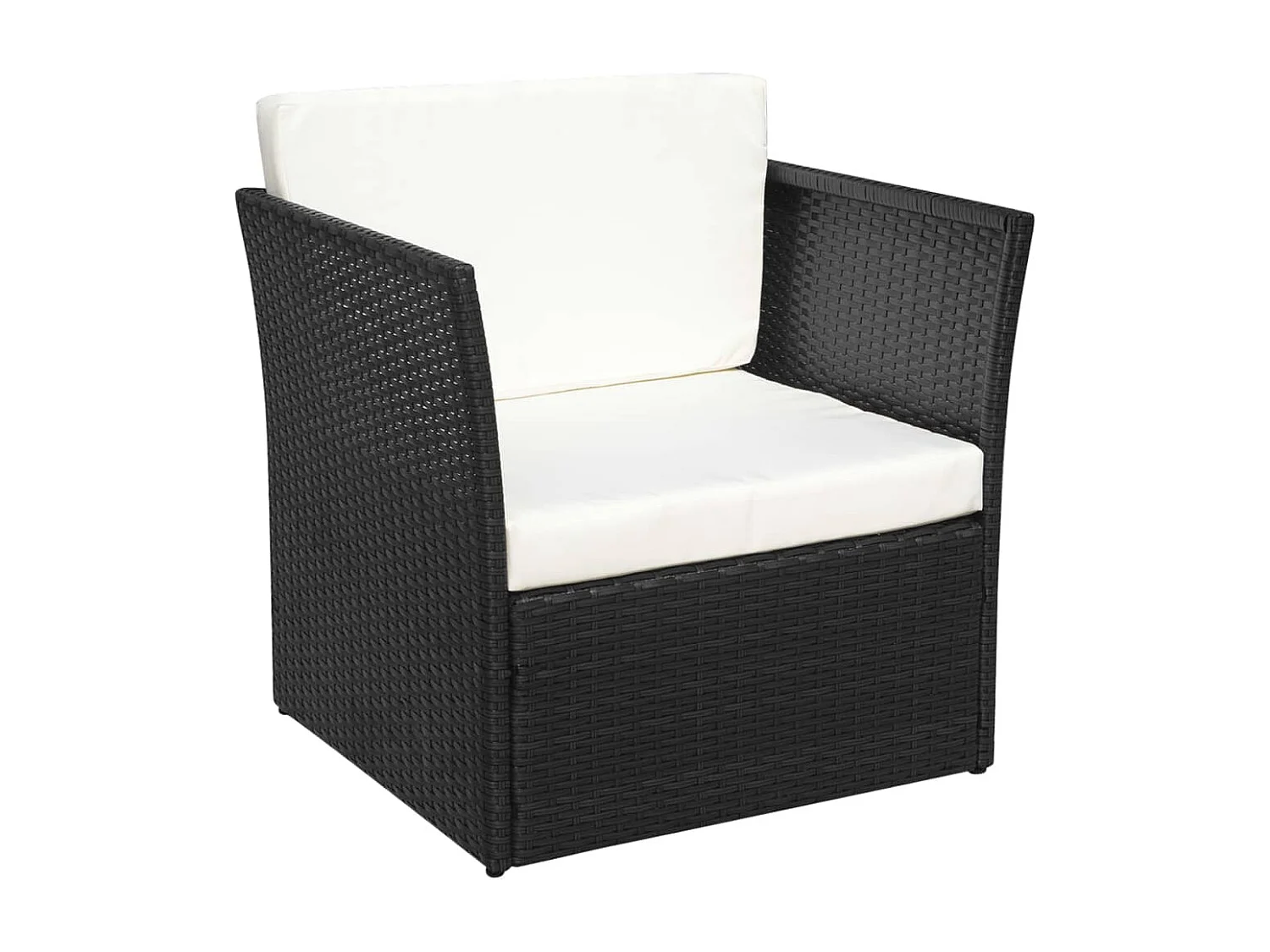 Chaise de jardin avec tabouret Noir Résine tressée