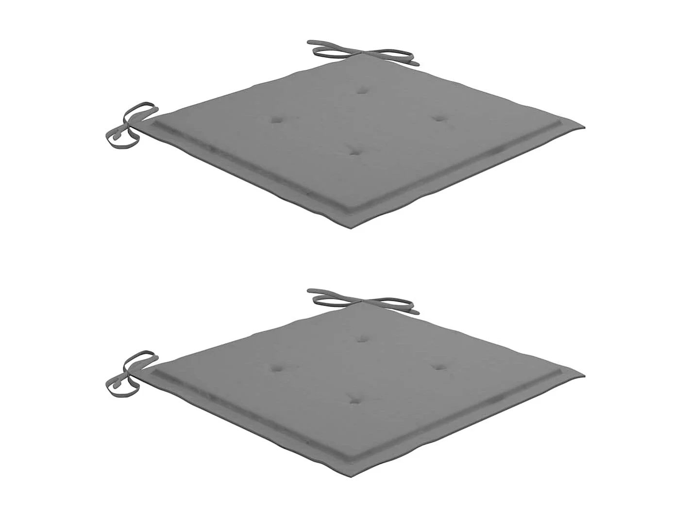 Chaises de jardin avec coussins gris lot de 2 Bois teck massif