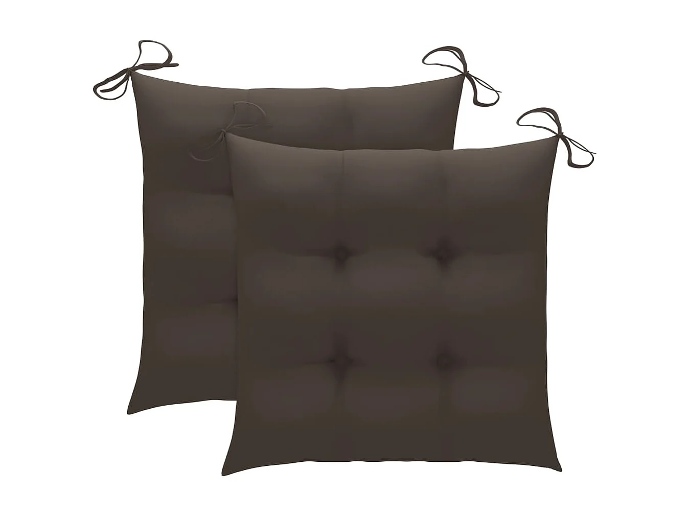 Chaises de jardin lot de 2 et coussins taupe Bois teck massif