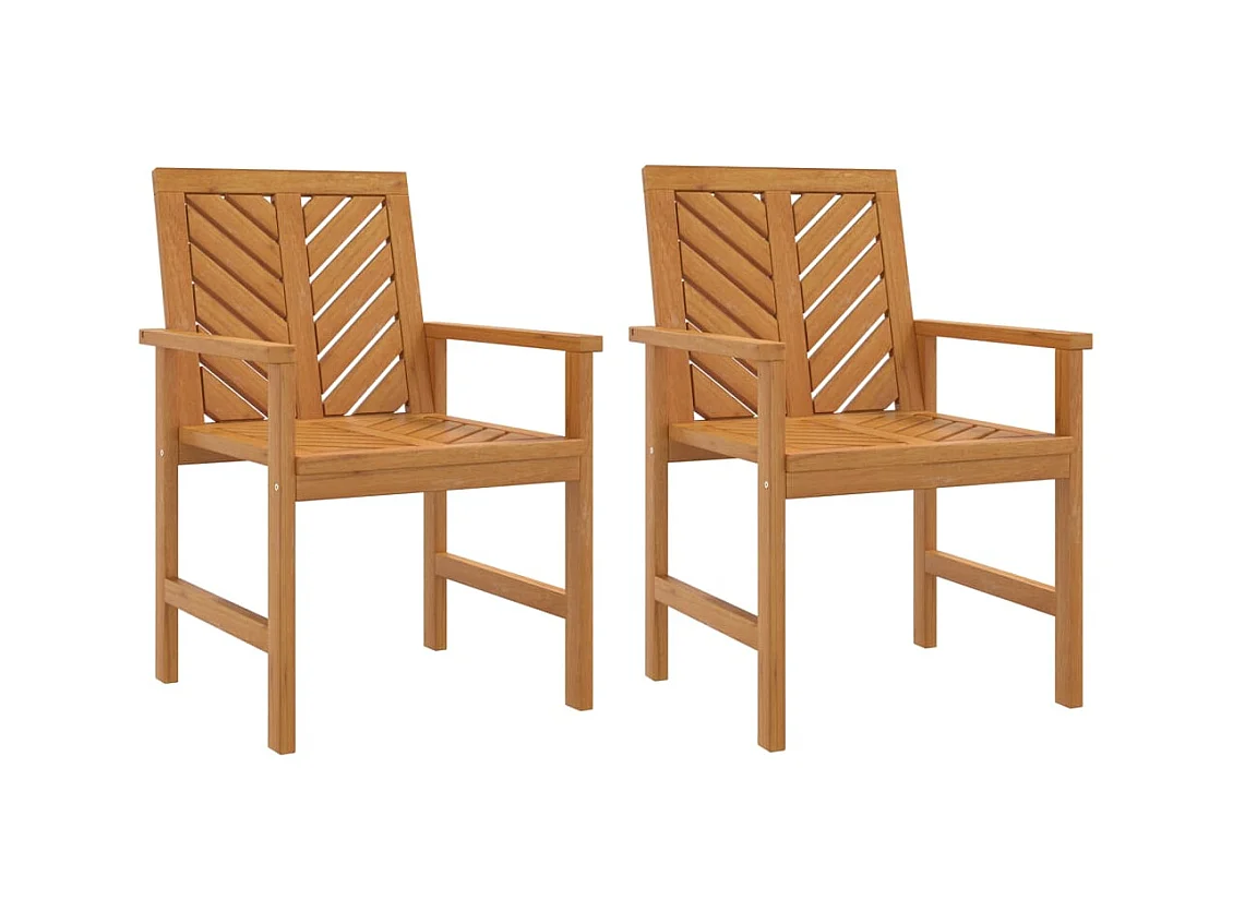 Chaises à manger de jardin lot de 2 bois massif d'acacia
