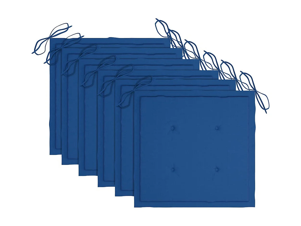 Set di 6 sedie da giardino con cuscini in legno massello di teak