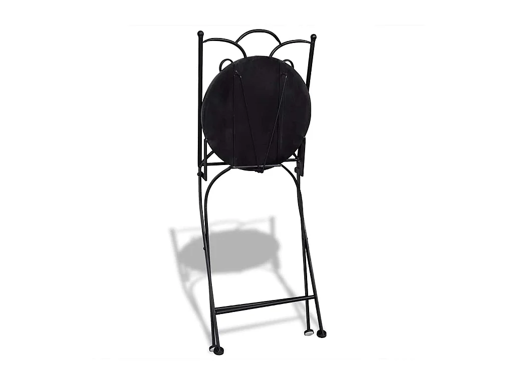 Chaises pliables de bistro 2 pcs Céramique Terre cuite et blanc