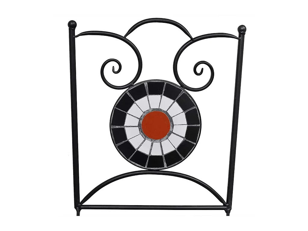 Chaises pliables de bistro 2 pcs Céramique Terre cuite et blanc