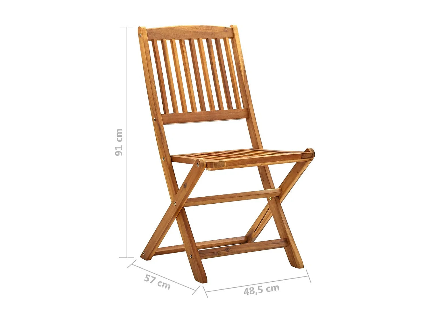 Chaises pliables d'extérieur lot de 2 Bois d'acacia solide