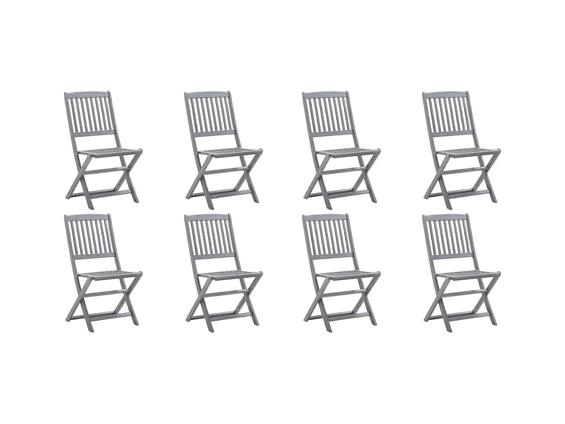 Outdoor-Klappstühle 8er-Set aus massivem Akazienholz