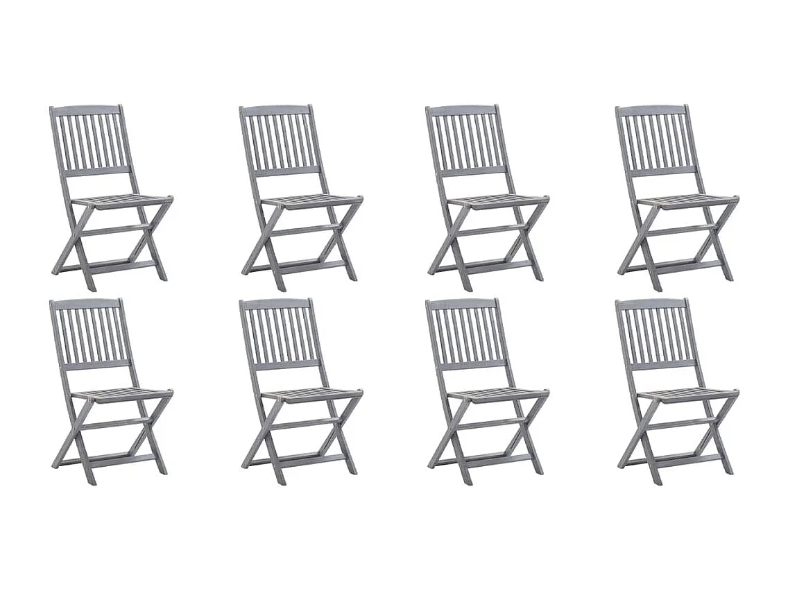 Chaises pliables d'extérieur lot de 8 Bois d'acacia solide