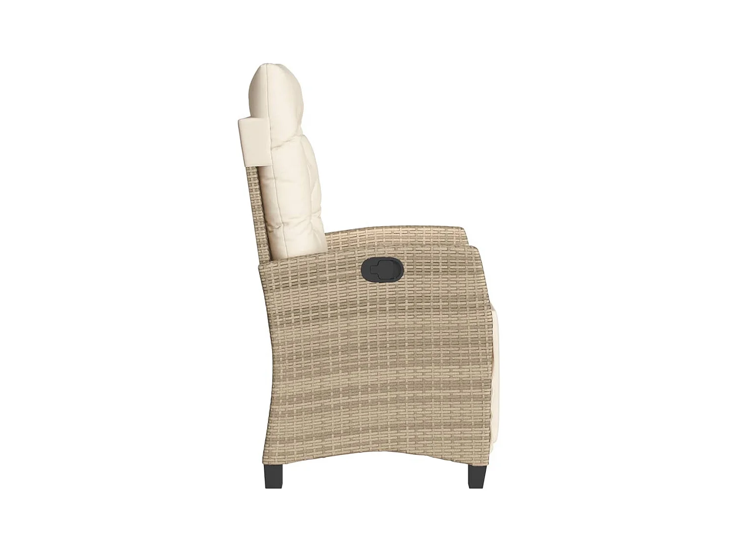 Chaise inclinable de jardin et repose-pied beige résine tressée