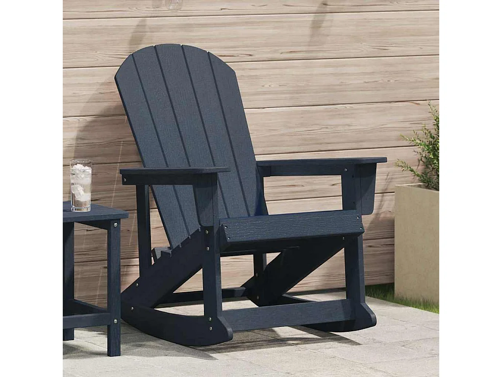 Chaise Adirondack à bascule Bleu marine 73.5 x 92 x 90 cm