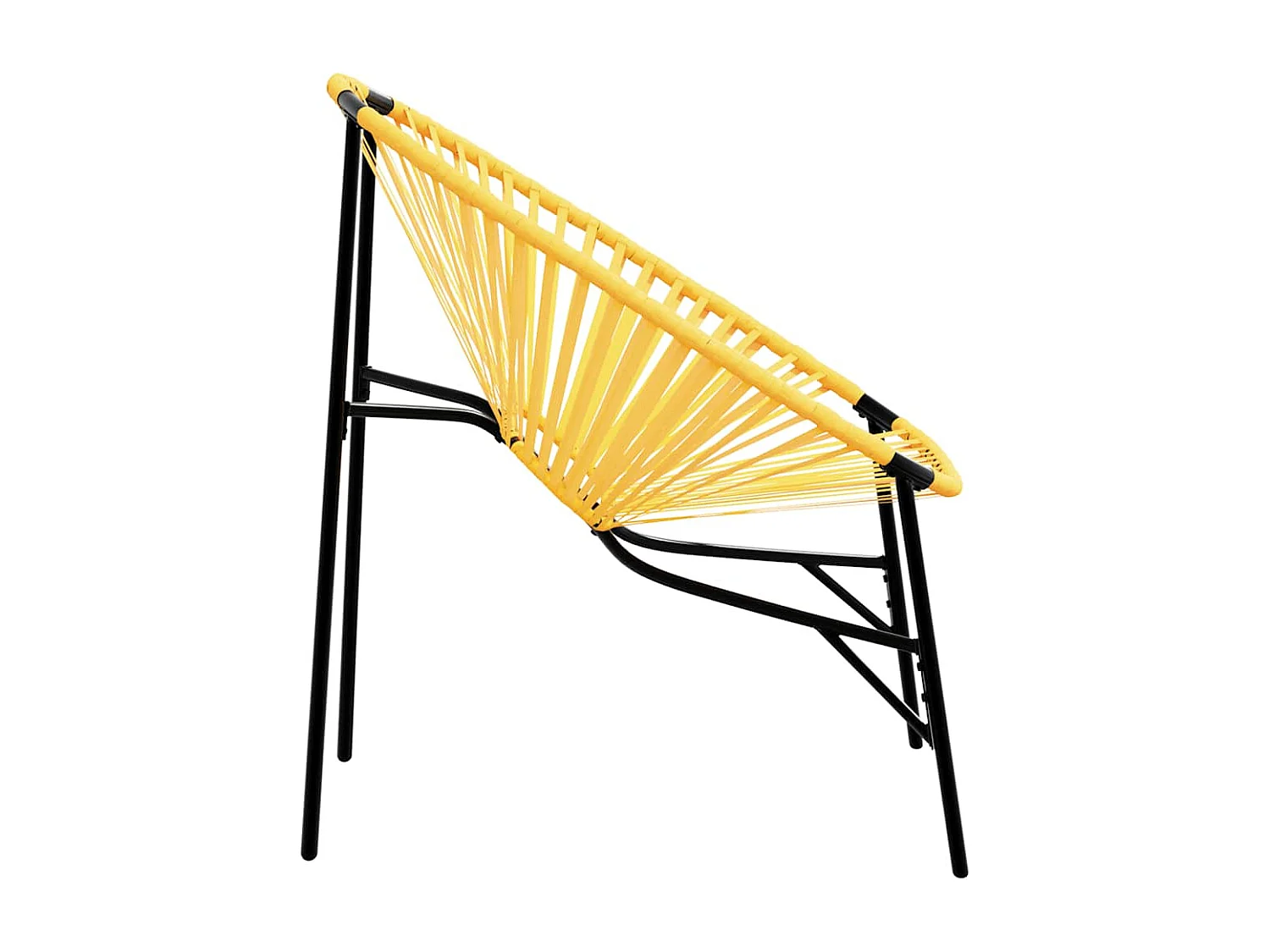 Chaise œuf de jardin noir et jaune résine tressée