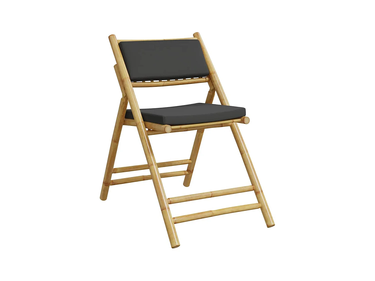 Opvouwbare bistrostoelen set van 6 donkergrijze bamboe kussens