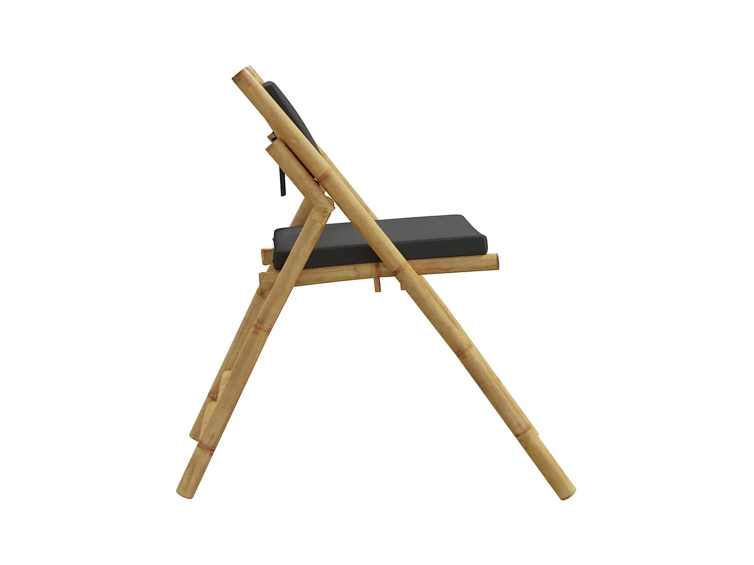 Opvouwbare bistrostoelen set van 6 donkergrijze bamboe kussens