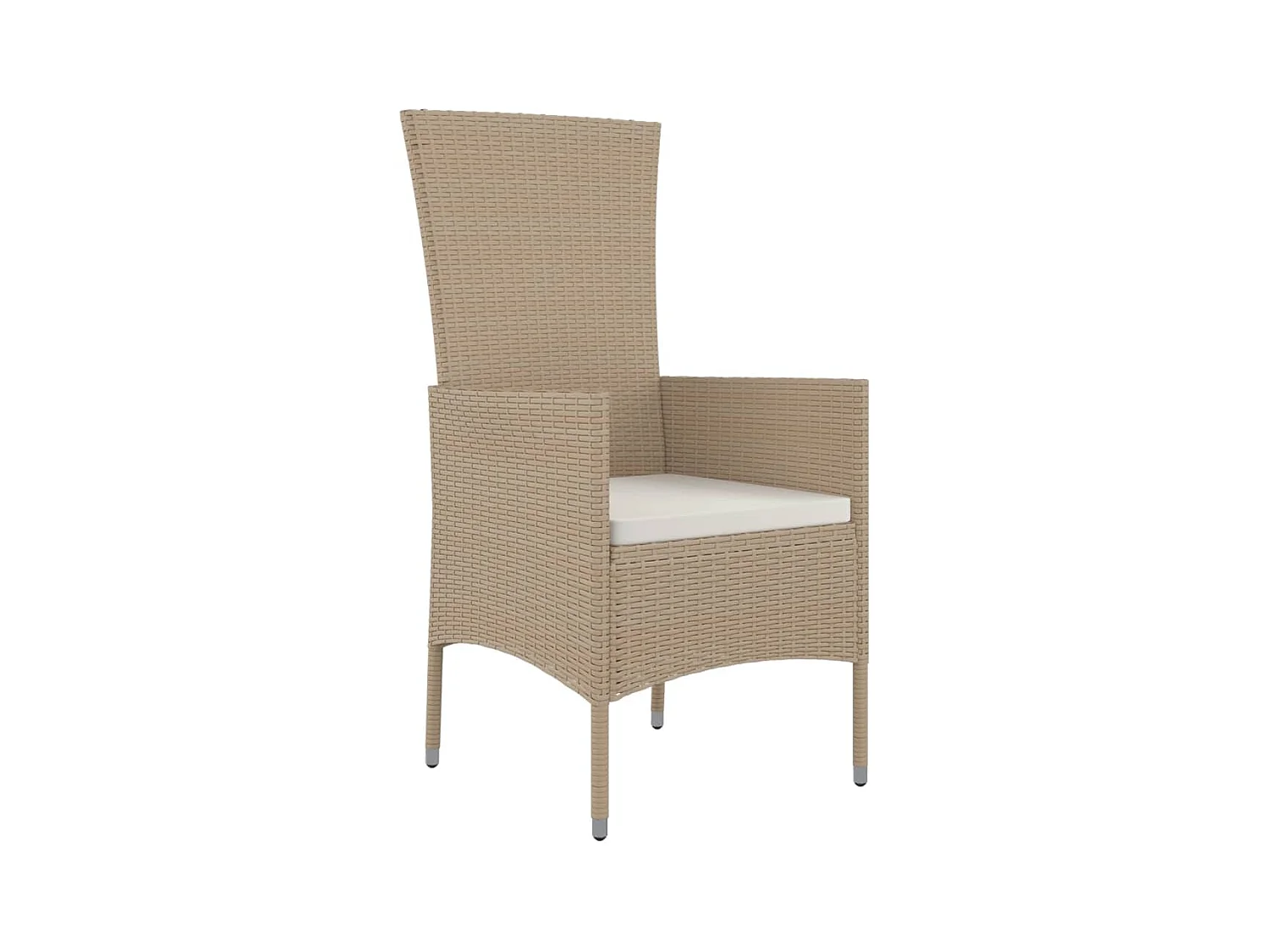 Chaises de jardin avec coussins lot de 4 Résine tressée Beige