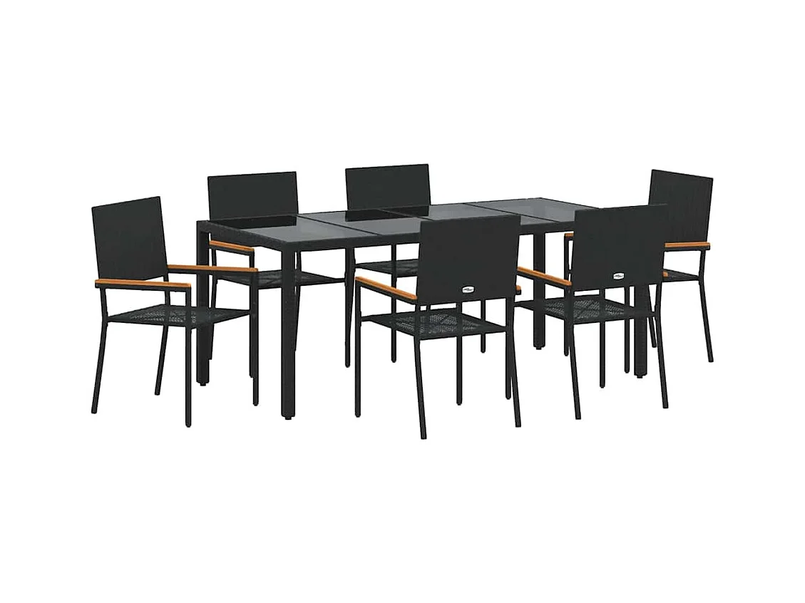 7-delige tuinset zwart