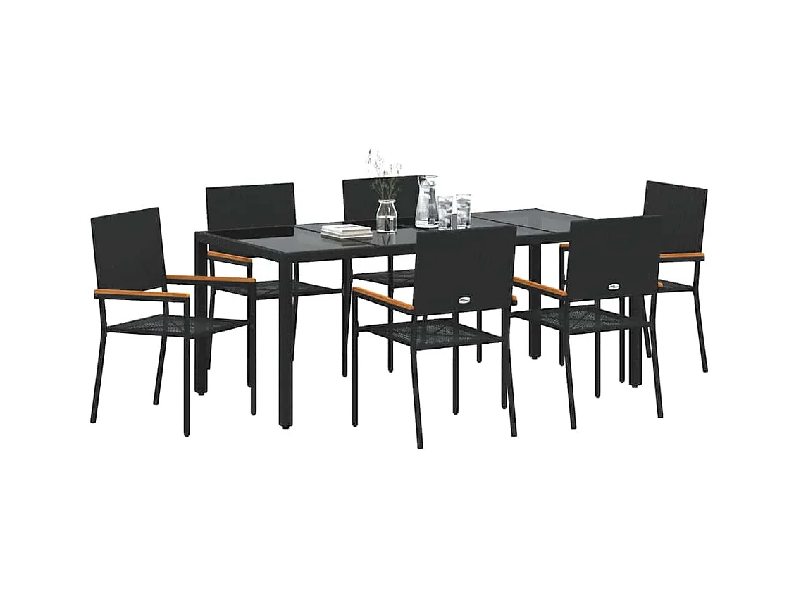 7-delige tuinset zwart