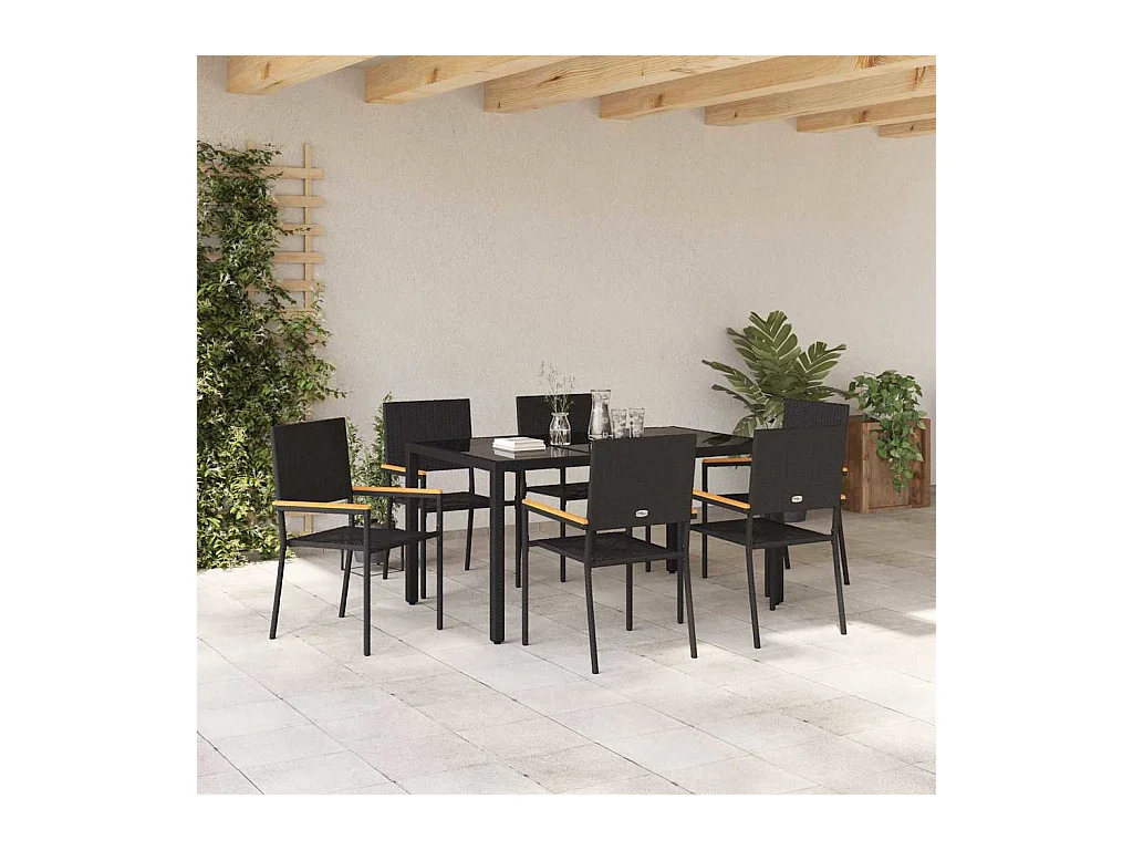 7-delige tuinset zwart