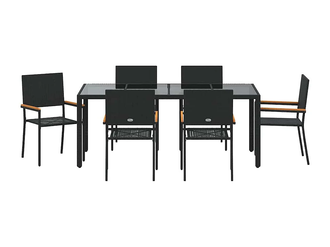 7-delige tuinset zwart