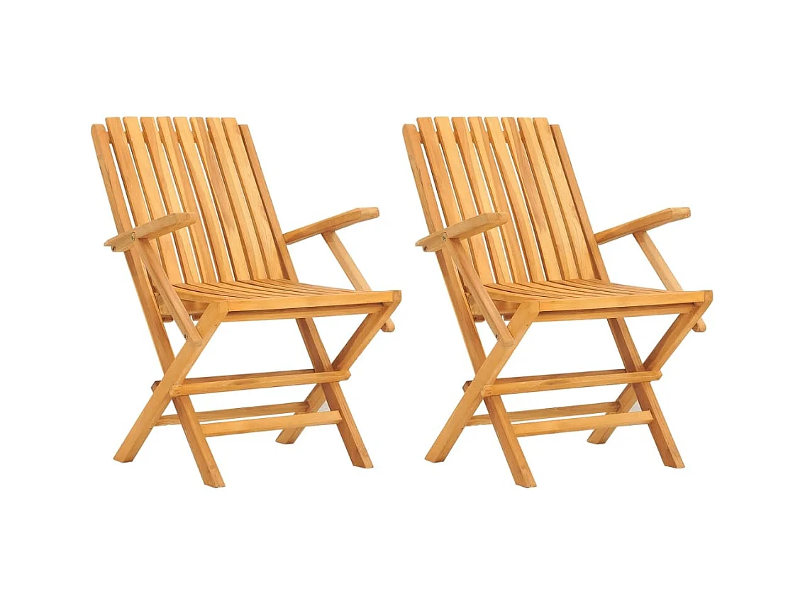 Opvouwbare tuinstoelen set van 2 61x67x90cm massief teakhout