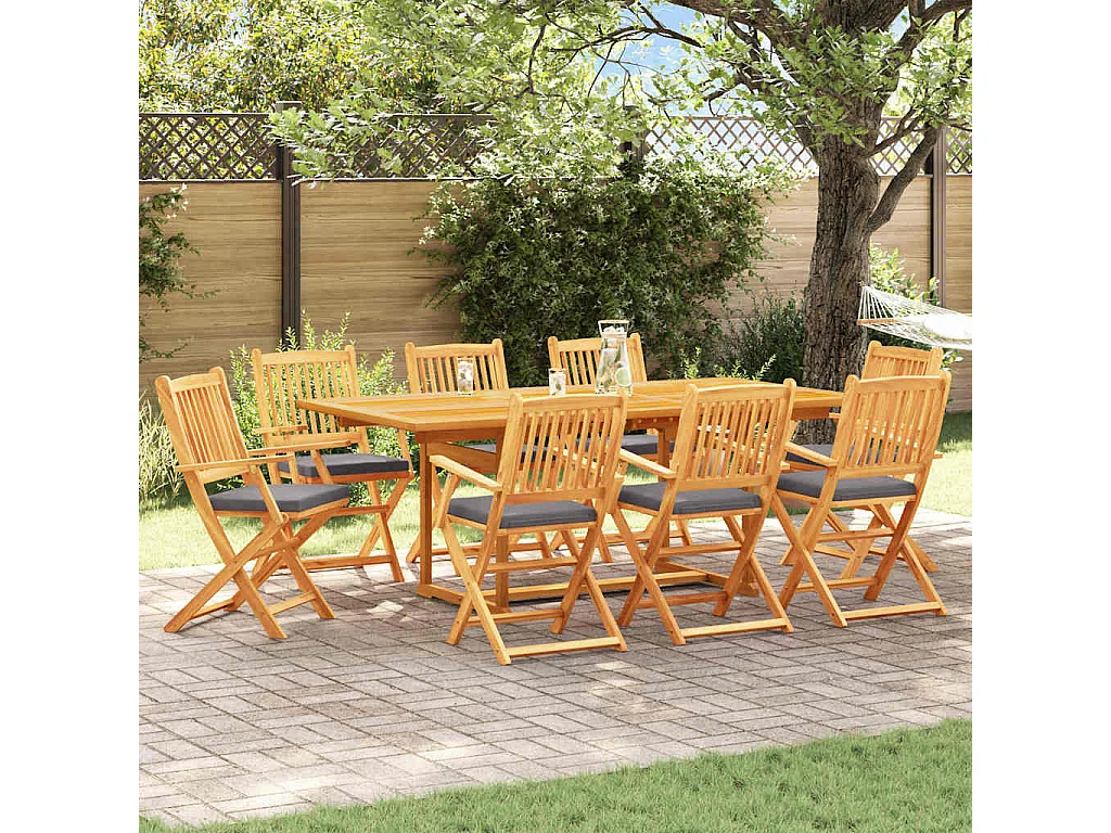 Vouwstoel 8 stuks Grijs 49 x 57,5 x 92 cm Massief acaciahout