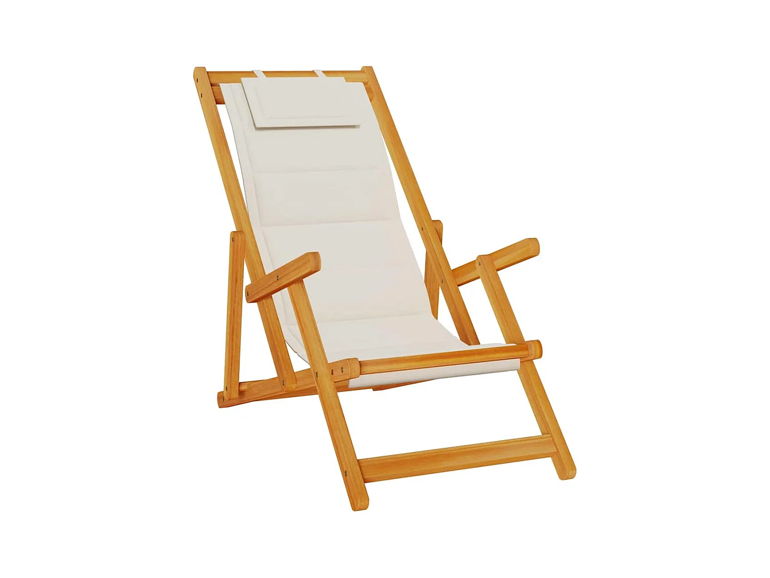 Chaise de plage avec coussin 2 pcs Marron 61.5 x 123 x 82cm