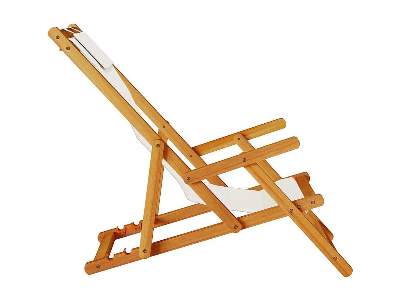 Chaise de plage avec coussin 2 pcs Marron 61.5 x 123 x 82cm