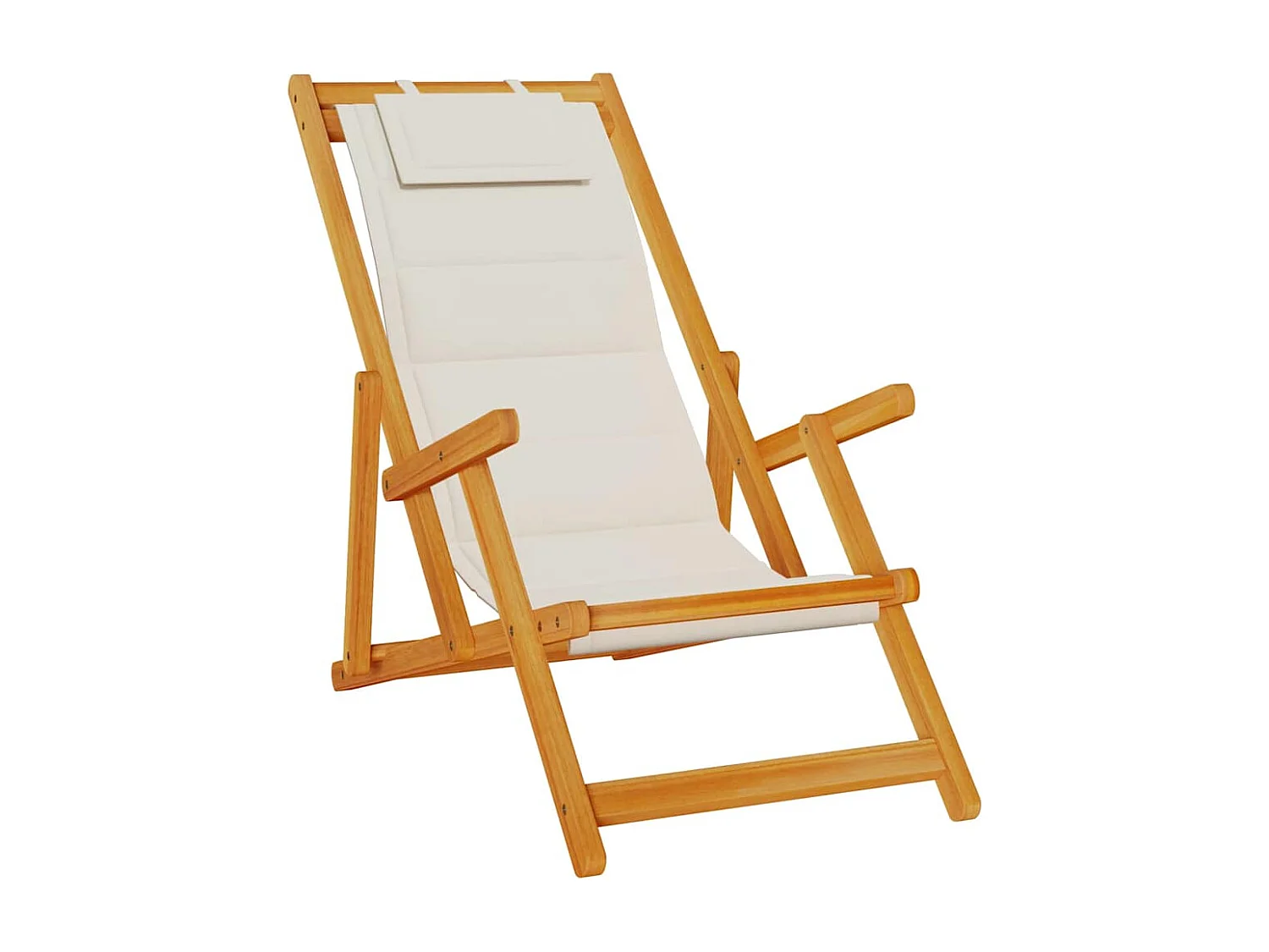 Chaise de plage avec coussin 2 pcs Marron 61.5 x 123 x 82cm