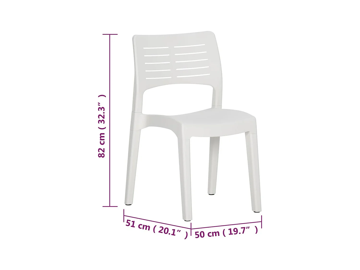 Tuinstoelen set van 2 Wit Polypropyleen