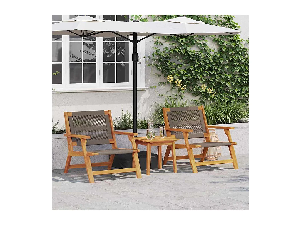 Mobilier de jardin 2 pcs Gris 78 x 67 x 73cm