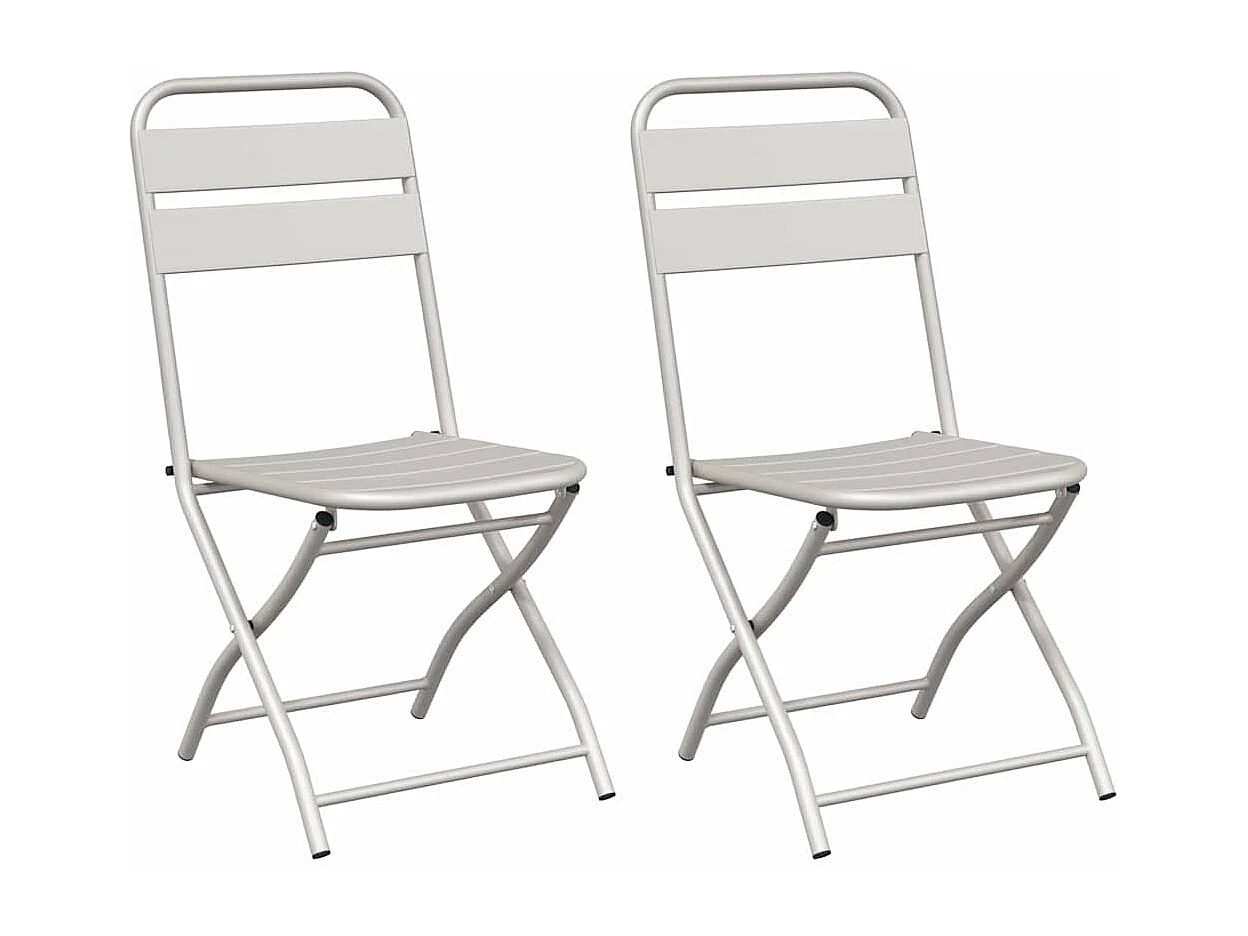 Chaise de jardin pliante 2 pcs Beige 55 x 56,5 x 91cm Acier