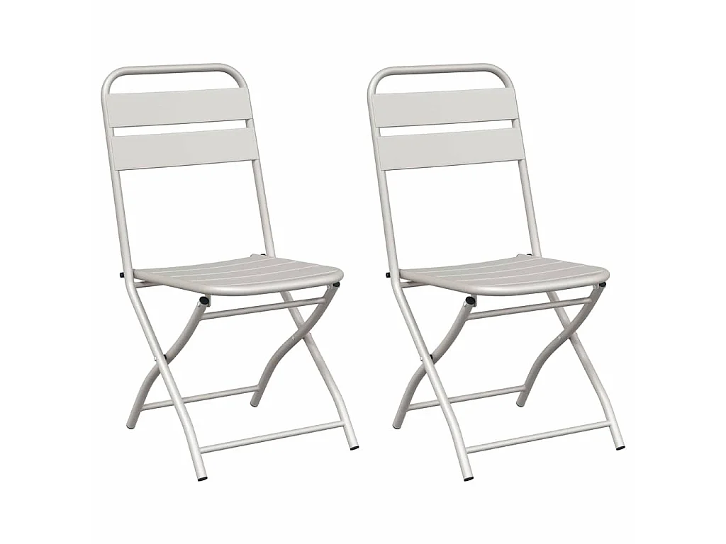Opvouwbare tuinstoel 2 stuks beige 55 x 56,5 x 91 cm staal