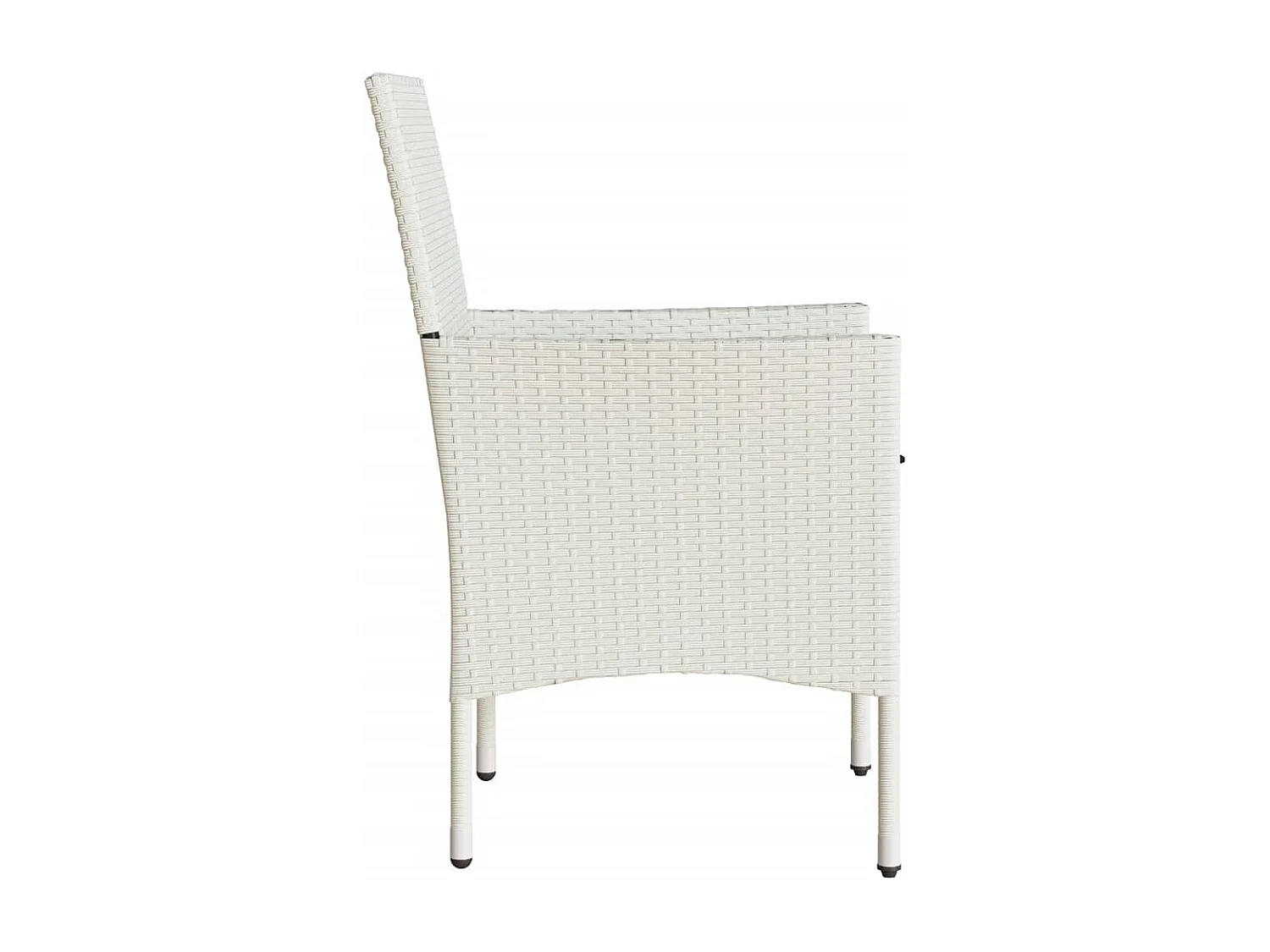 Tuinstoelen met kussens, set van 2, wit, geweven hars