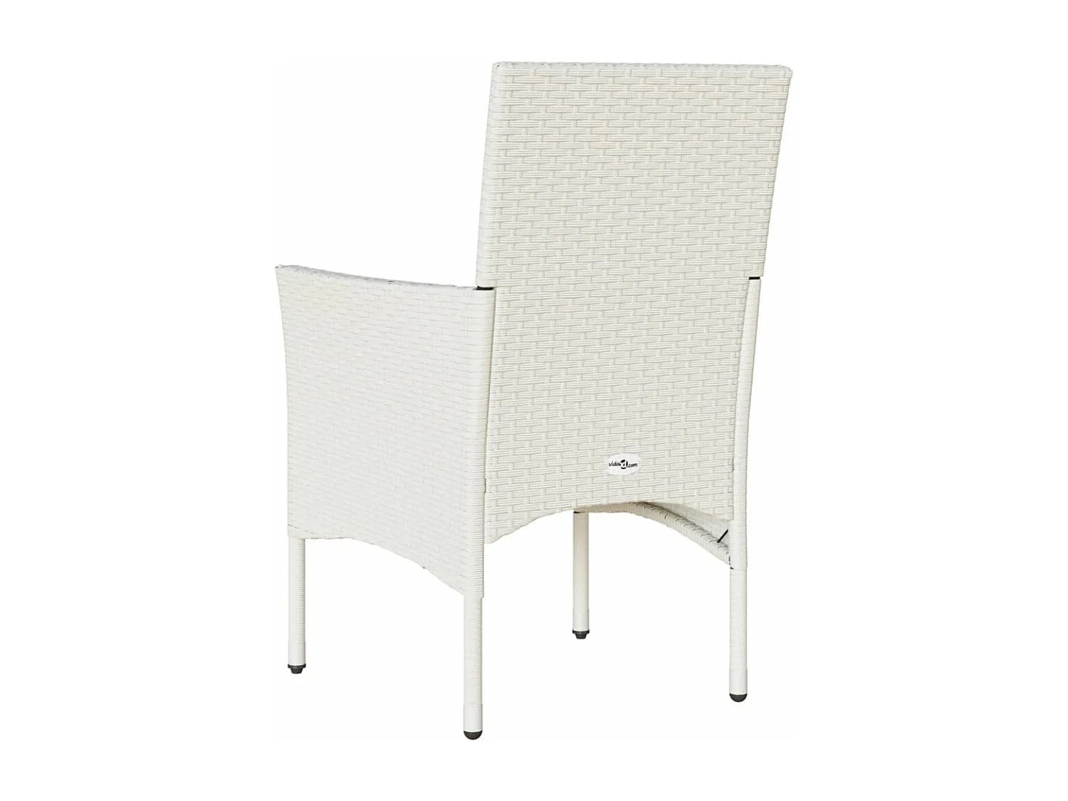 Tuinstoelen met kussens, set van 2, wit, geweven hars