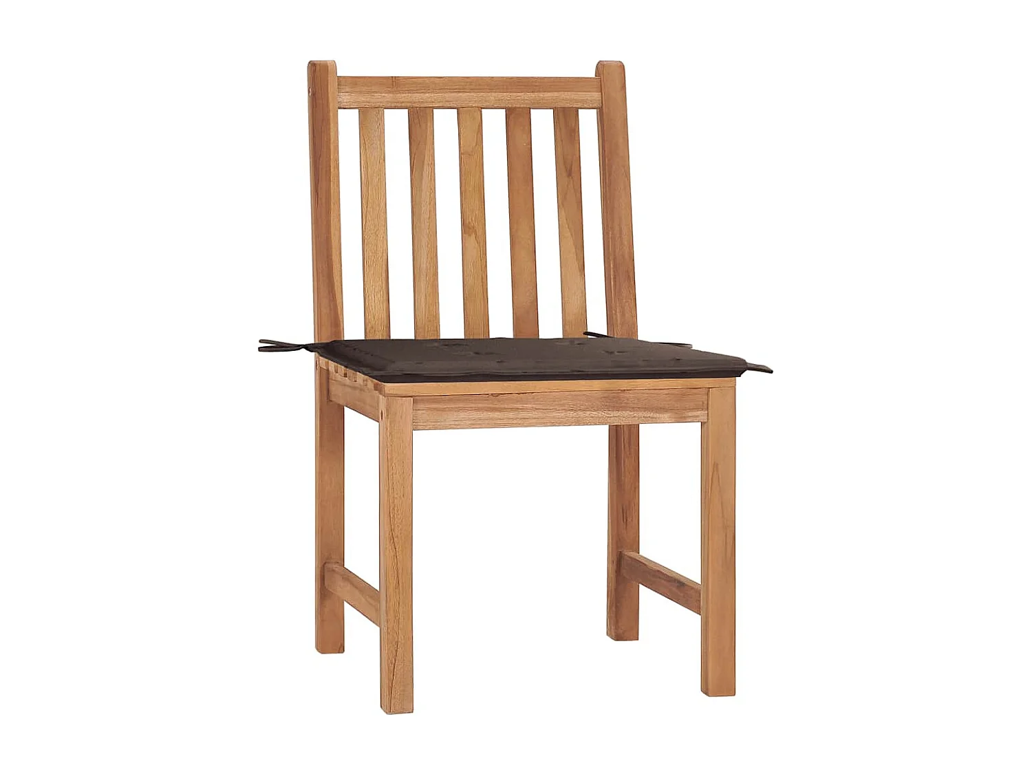 Chaises de jardin lot de 2 avec coussins Bois de teck massif