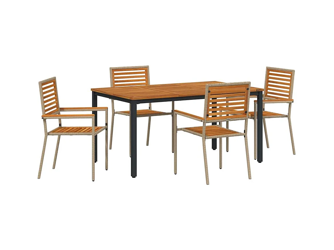Ensemble de salle à manger pour jardin 4 pcs Beige