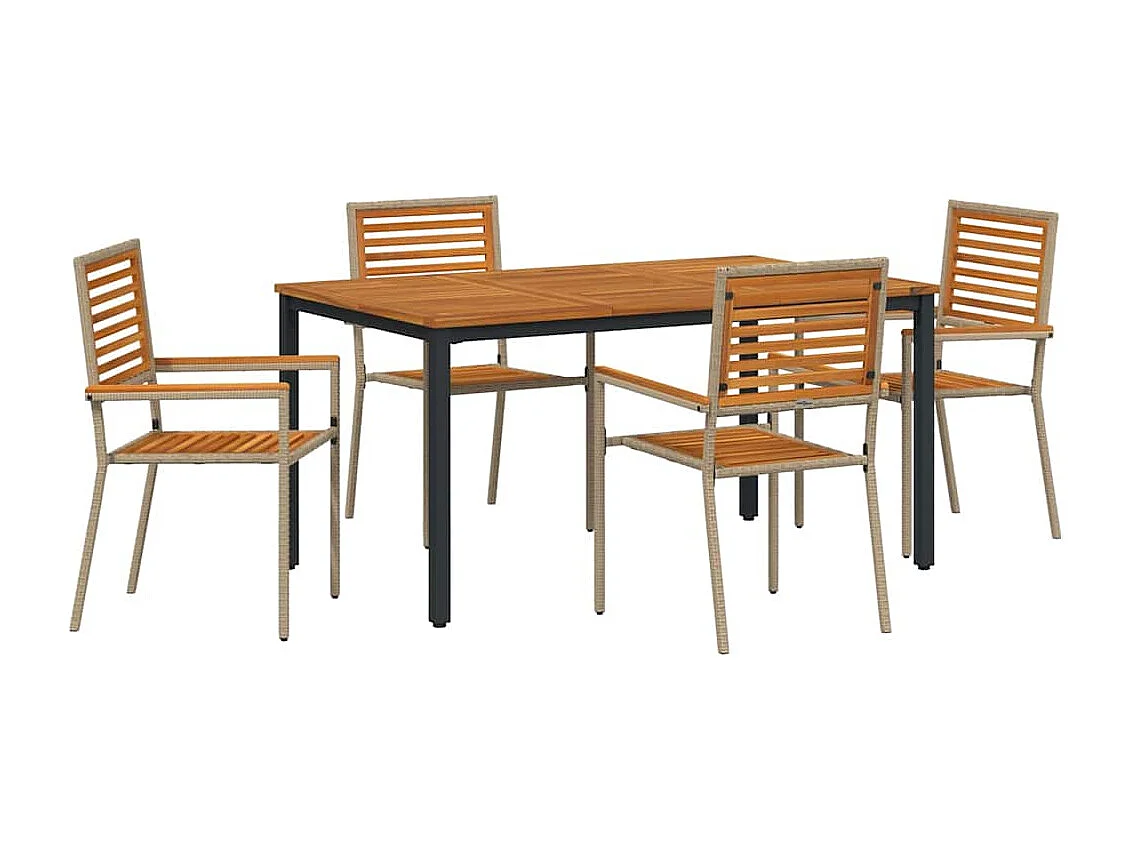 Ensemble de salle à manger pour jardin 4 pcs Beige