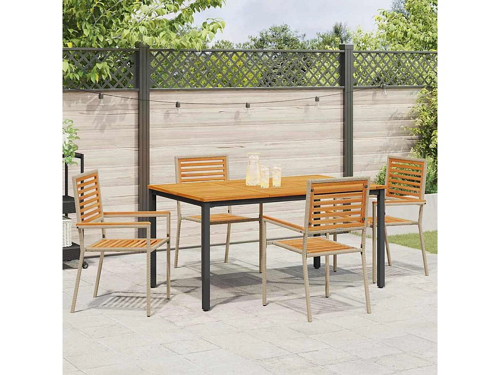 Ensemble de salle à manger pour jardin 4 pcs Beige