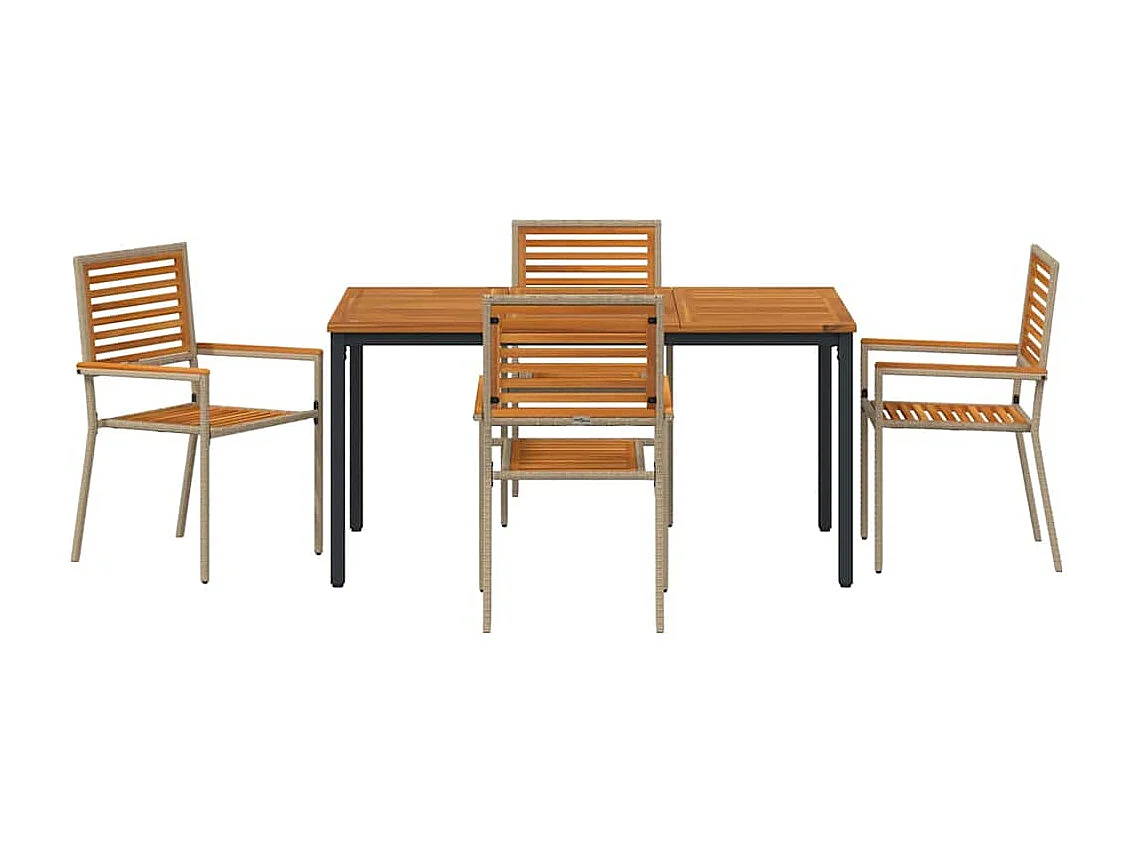 Ensemble de salle à manger pour jardin 4 pcs Beige