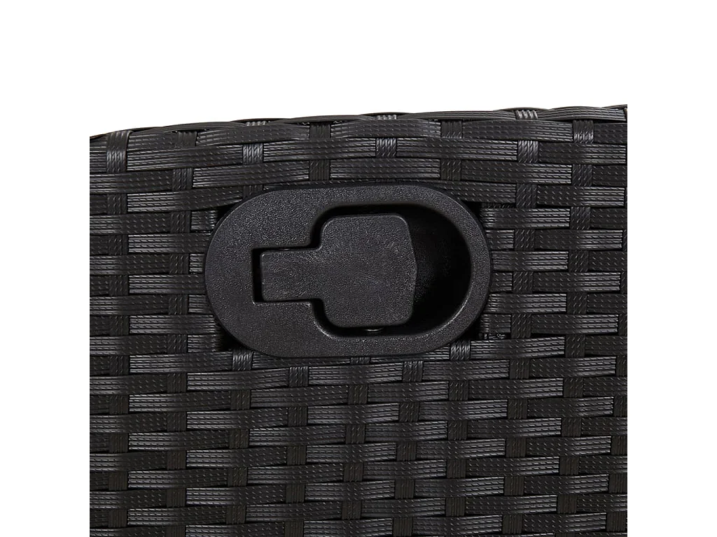 Silla de jardín reclinable con cojines de mimbre negro