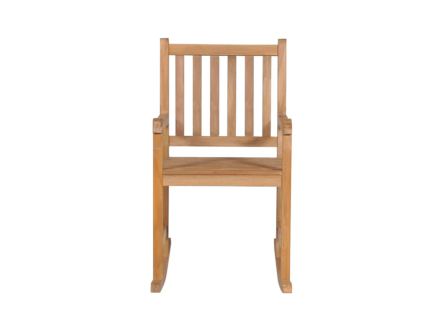 Schommelstoel met rood kussen Massief teakhout