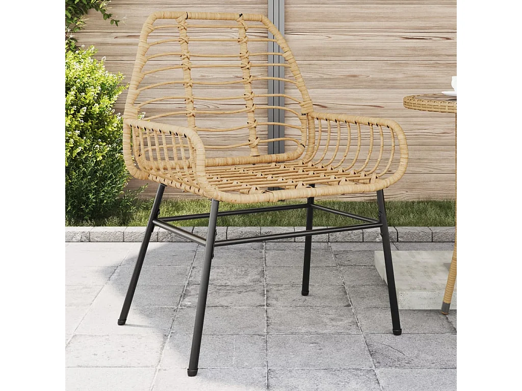 Set di 2 sedie da giardino in resina intrecciata marrone