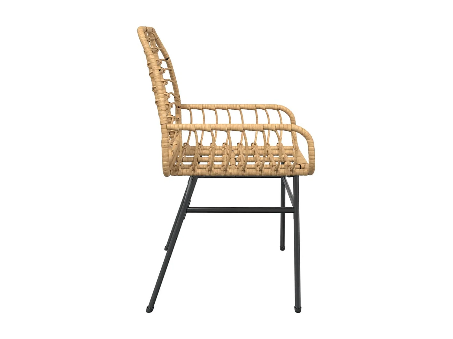 Set di 2 sedie da giardino in resina intrecciata marrone