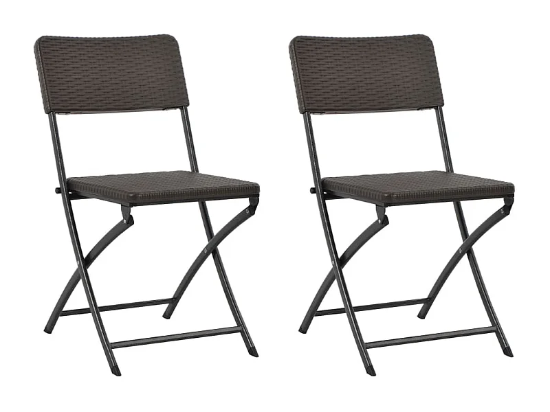 Chaises pliables de jardin lot de 2 PEHD et acier