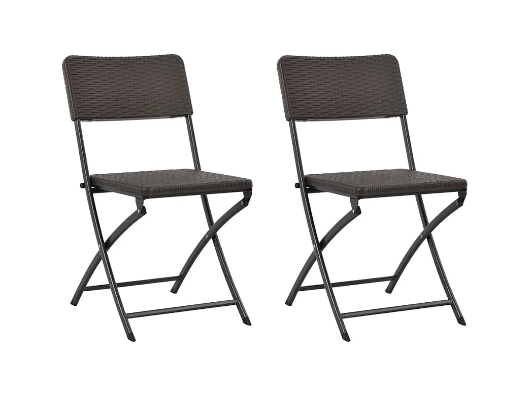 Chaises pliables de jardin lot de 2 PEHD et acier