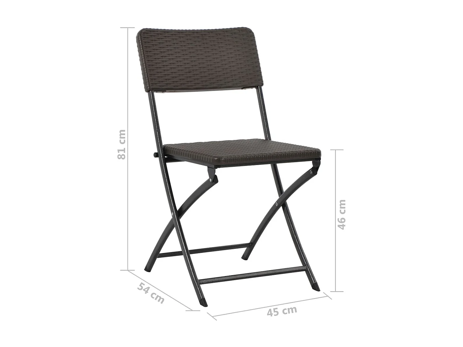 Chaises pliables de jardin lot de 2 PEHD et acier