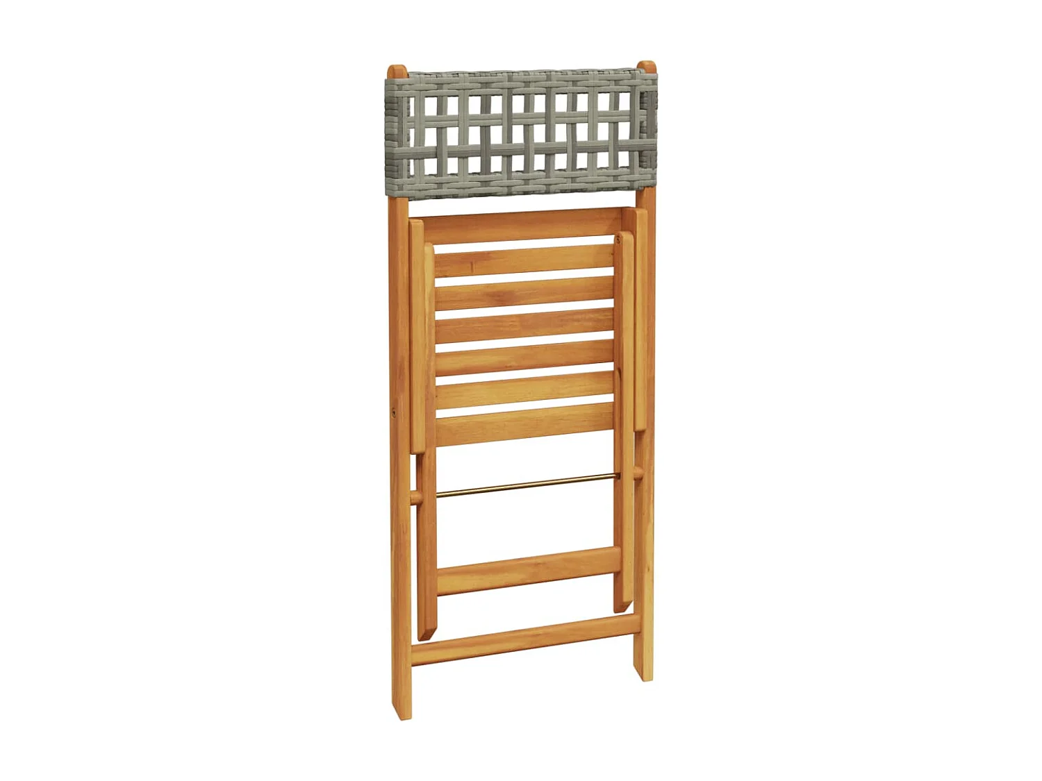 Opvouwbare tuinstoelen set van 8 grijs polyrotan massief hout