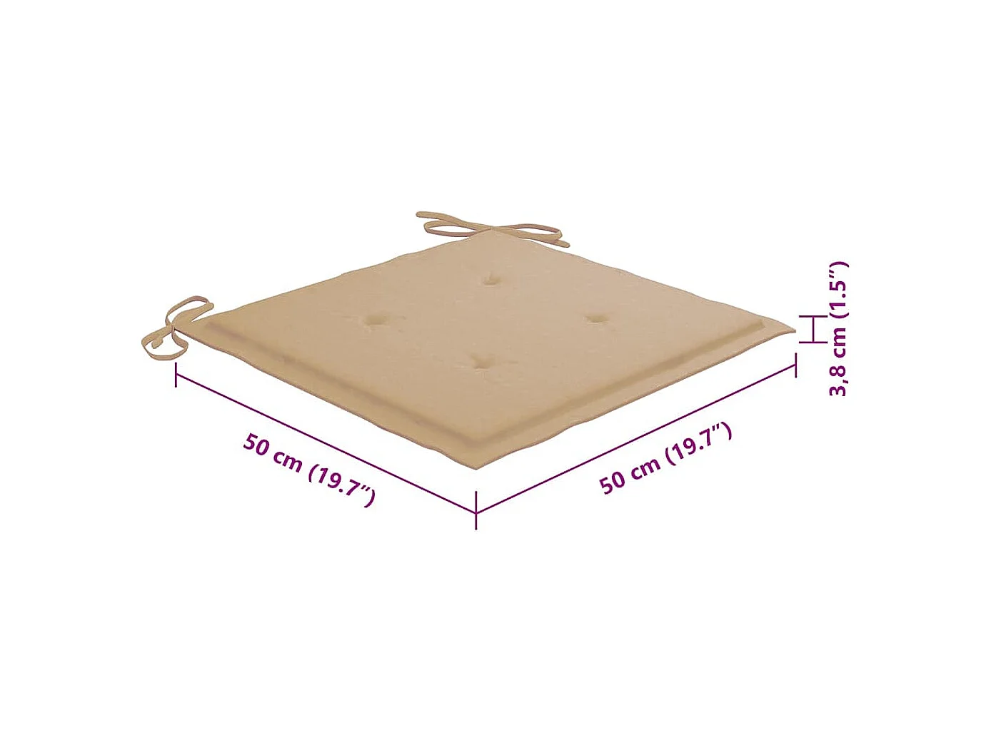 Chaises à manger d'extérieur lot de 6 et coussins Acacia massif