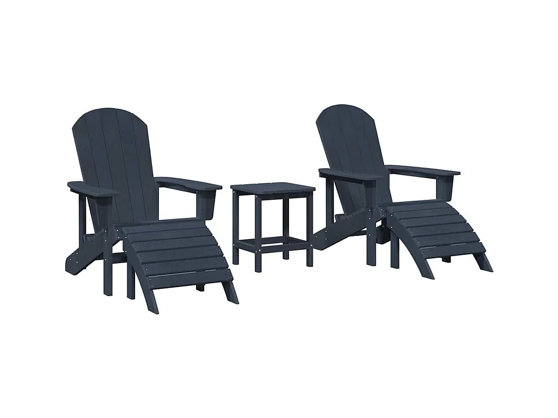 Set di mobili da giardino da 3 pezzi, blu navy, 38 x 38 x 46 cm