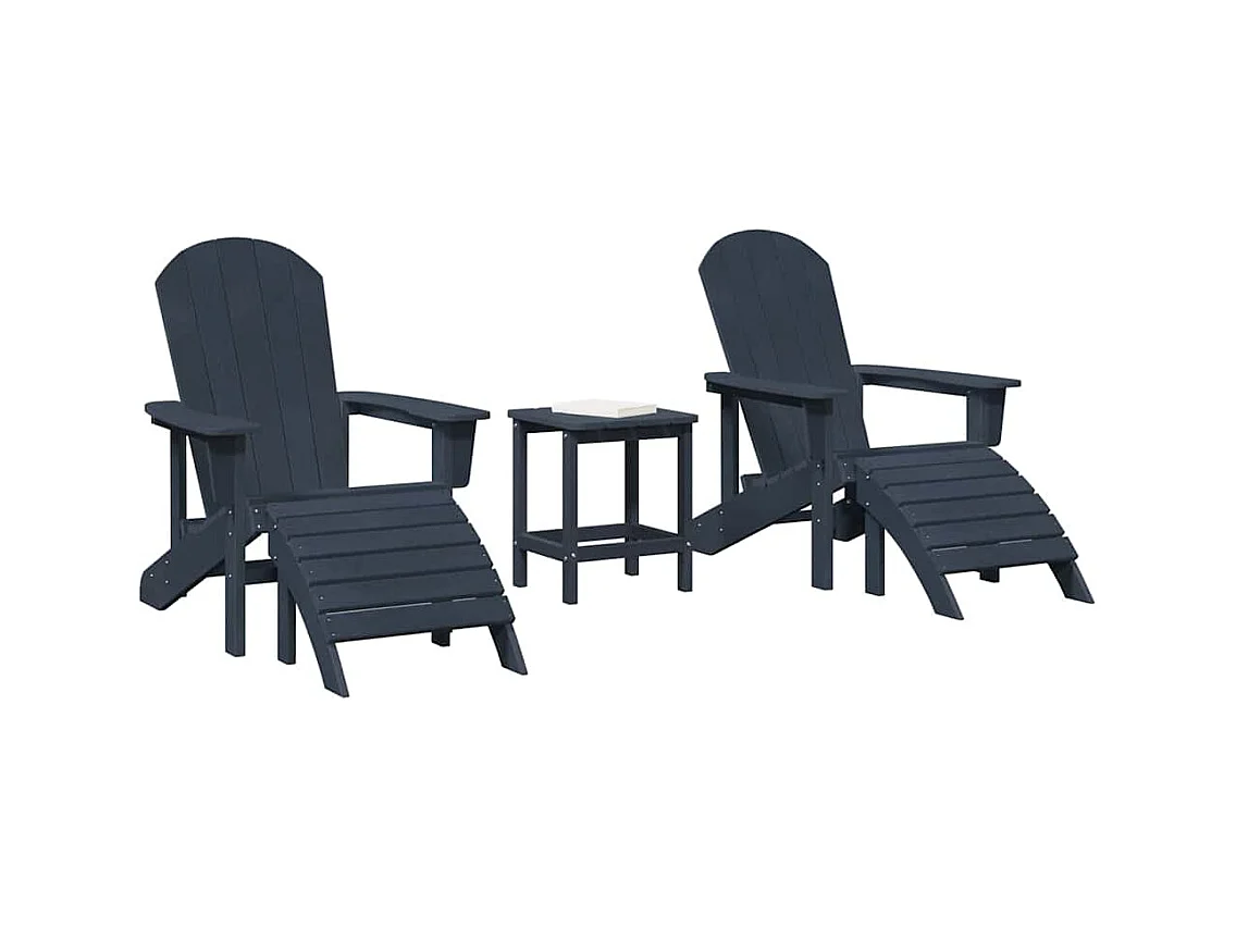 Set di mobili da giardino da 3 pezzi, blu navy, 38 x 38 x 46 cm