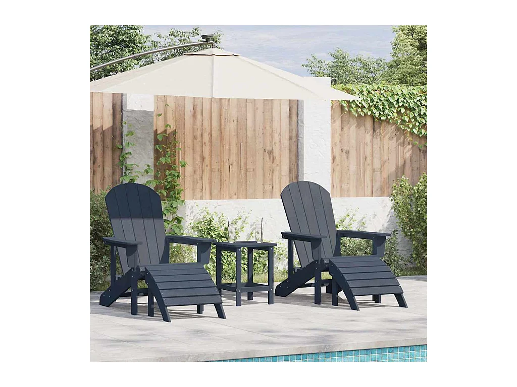 Mobilier de jardin lounge 3 pcs Bleu marine 38 x 38 x 46 cm