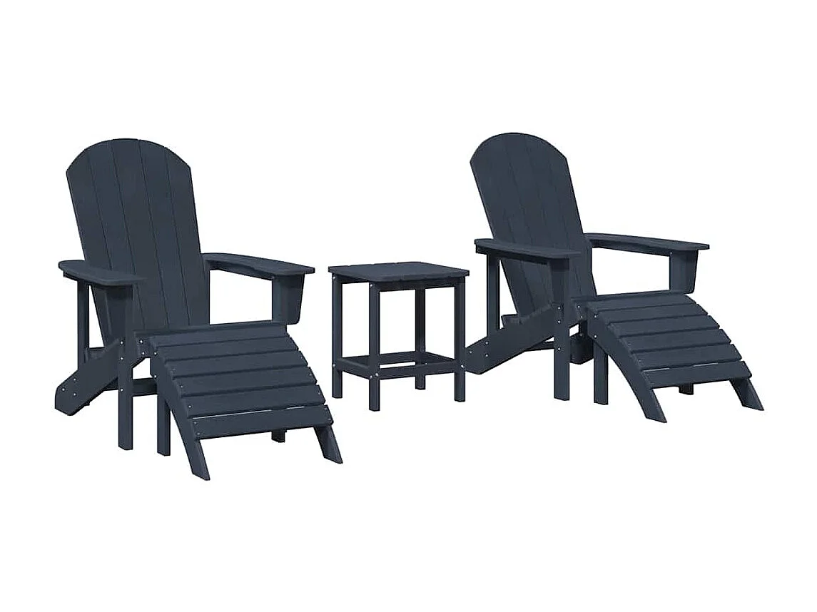 Mobilier de jardin lounge 3 pcs Bleu marine 38 x 38 x 46 cm